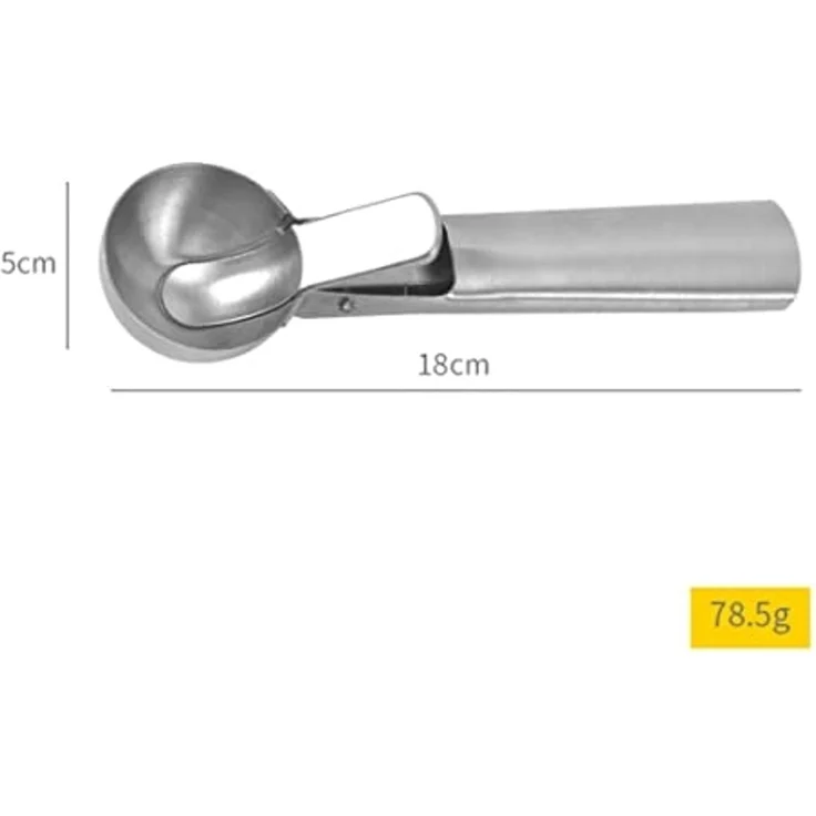 BAYLI Pizzaschneider 18 cm Eisportionierer aus Edelstahl, Eiskugelformer Ø-5cm, Eislöffel – Bild 2