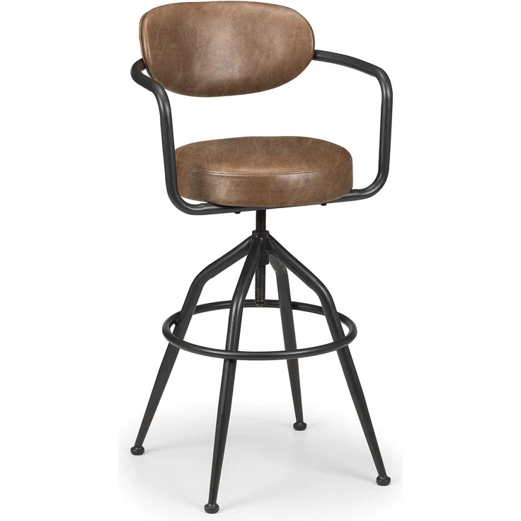 Julian Bowen Barbican Barhocker, schwarz-braun, Height: 100, Width: 55, Depth: 51cm