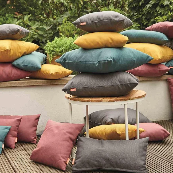 SIENA GARDEN PRIME Dekokissen, Bezug aus 100% Polypropylen, Dessin 207, Farbe Gelb – Bild 5