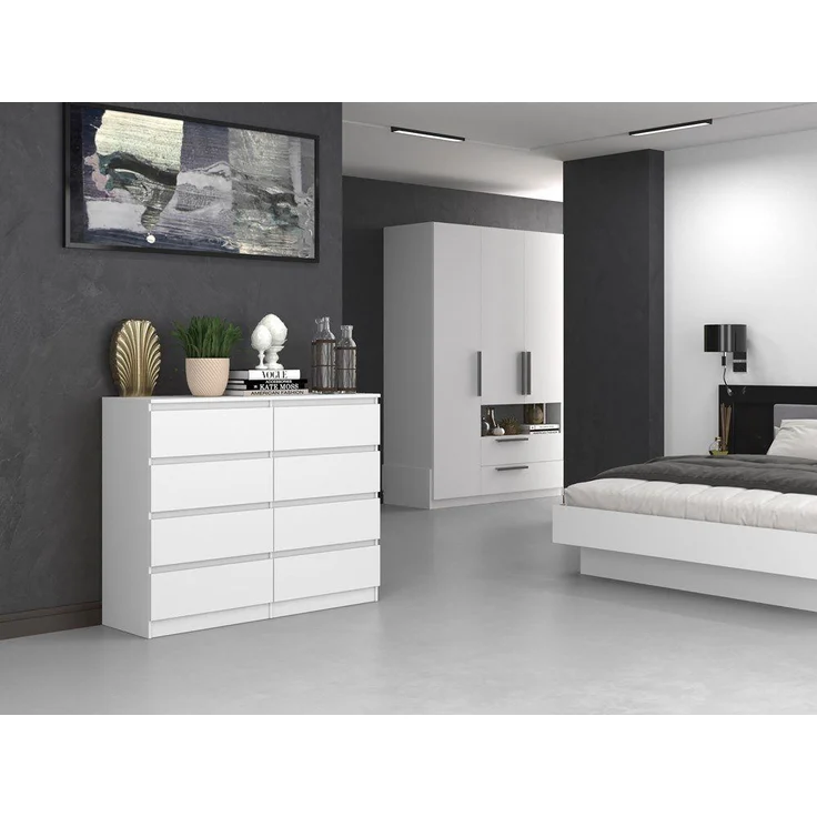 ibonto HOCHKOMMODE Weiss 40x120x97cm (H 120 x T 40 x B 120 cm) – Bild 4