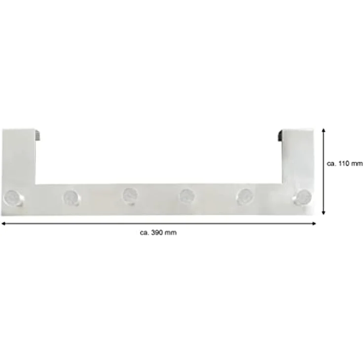 Türgarderobe mit 6 Haken edelstahl silber – Bild 5