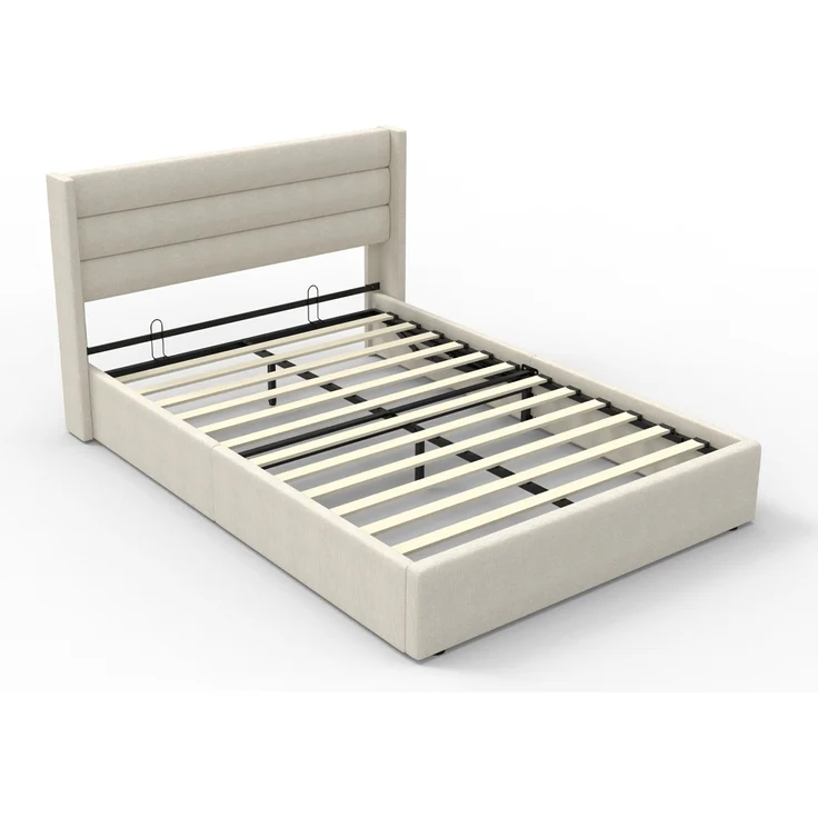 HOME DELUXE LED Bett SORINA inkl. Matratze Beige - 160 x 200 cm – Bild 12