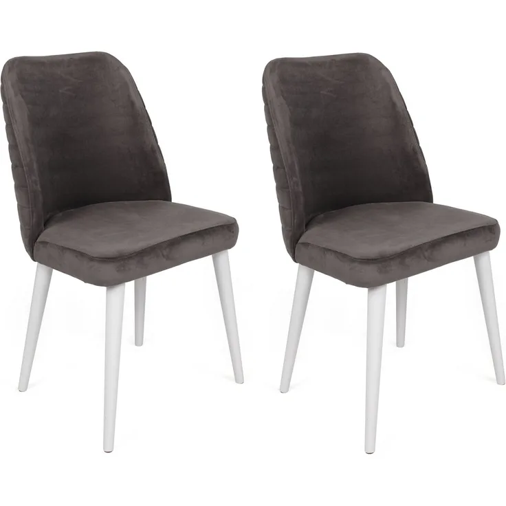 Skye Decor 'Tutku-321 V2' Stuhlset (2-teilig), Anthrazit / Weiß, 50 x 90 x 49 cm