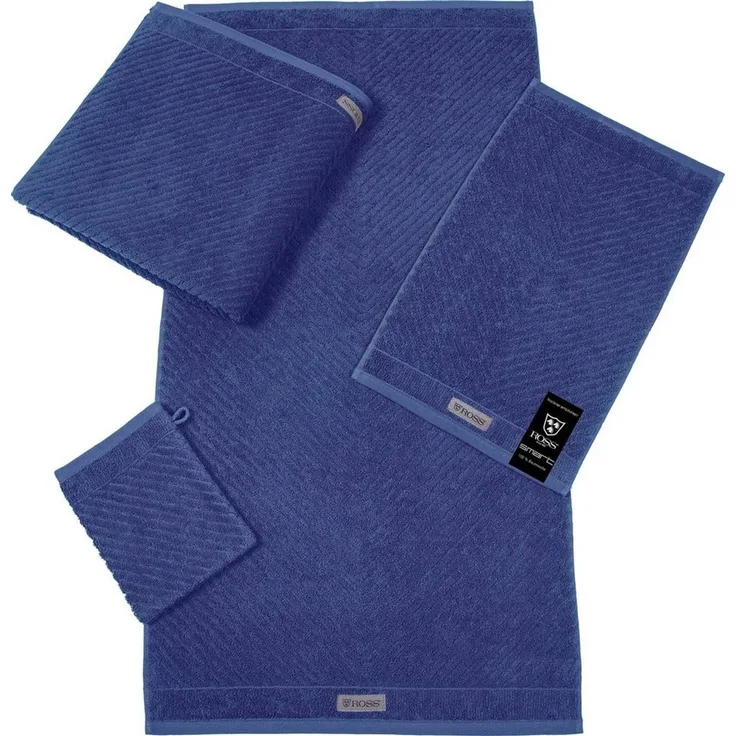 ROSS Gästehandtuch Smart, Frottier (6-St), Uni-Rippe mit Velourslabel