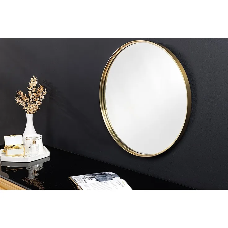 riess-ambiente Wandspiegel PORTRAIT 50cm gold (Einzelartikel, 1-St), Flur · Metall · Rahmen · rund · Handmade · Schlafzimmer · Design
