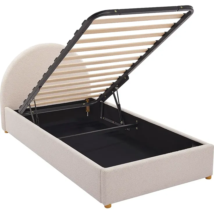 Vente-unique - LIRIMO Bett Stoff Beige - B 202 cm x H 87 cm x L 103 cm – Bild 6