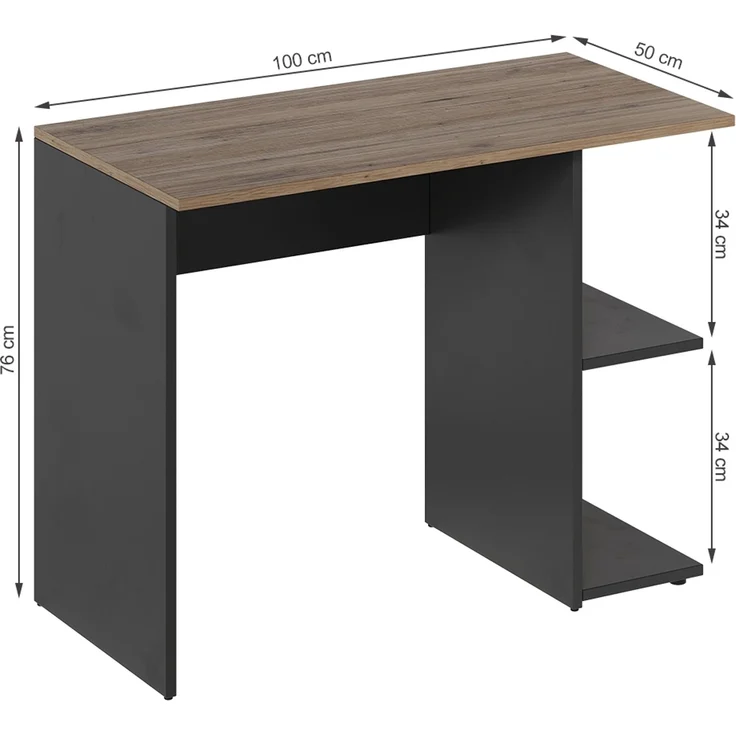 Schreibtisch Simple Anthrazit/Artisan 100 x 50 cm Vicco – Bild 2