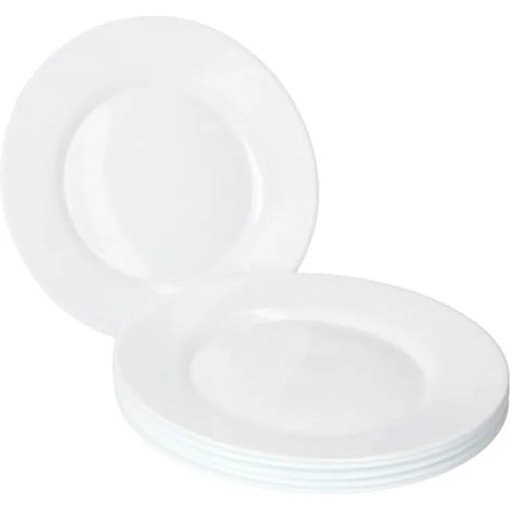 Bormioli Rocco Toledo 6-tlg. Speiseteller Set Ø 25 cm I Weißes Opalglas
