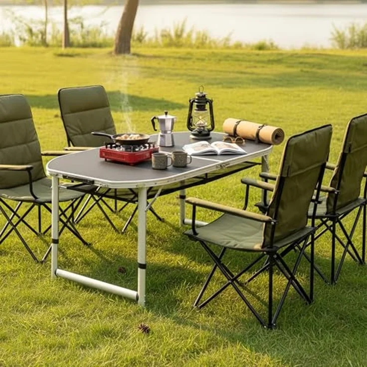 CampFeuer Campingtisch für 6 Personen, 150 x 80 cm, faltbar, höhenverstellbar – Bild 2