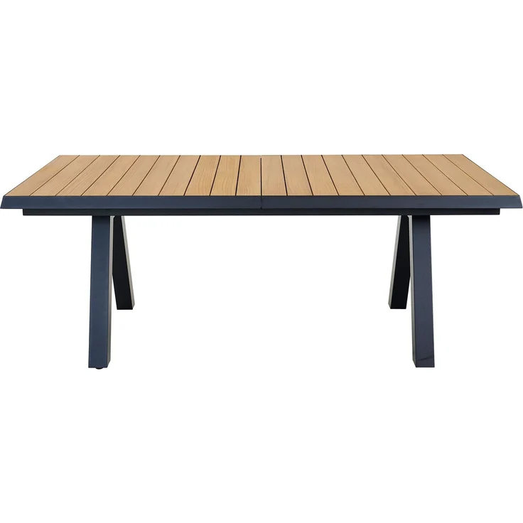 Gartentisch MONDO Latea, Aluminium, Anthrazit, Holzfarben, 205 x 77 x 103 cm – Bild 2