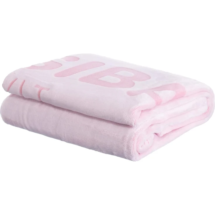 Sansibar 'Sylt' Wohndecke im Hochtief Design, Mikrofaserfleece weiß / rosa, 150x200 cm – Bild 2