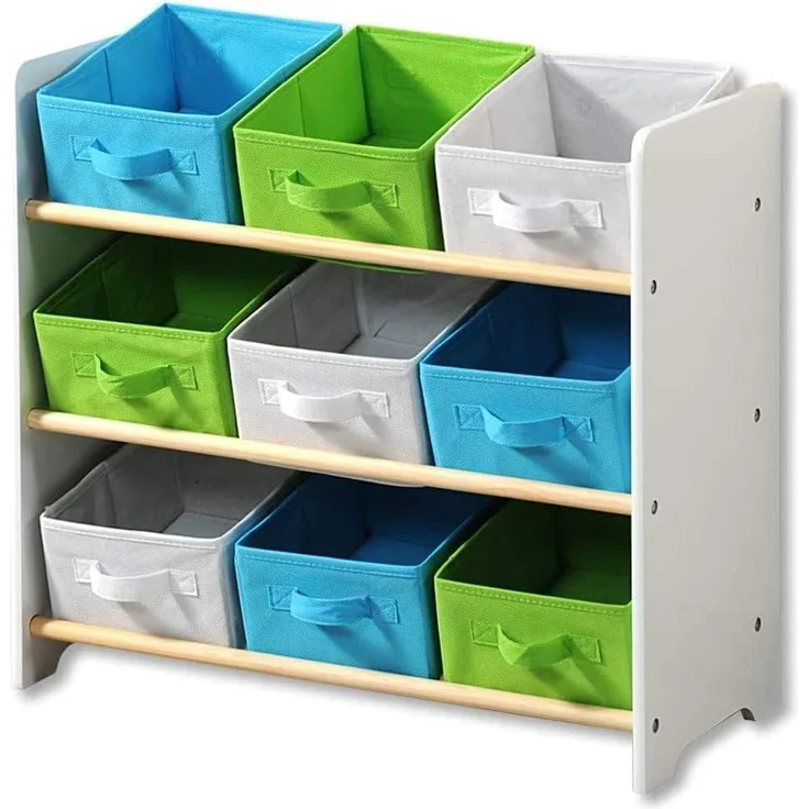 Kesper Spielzeug-Organizer mit 9 Textilschubladen