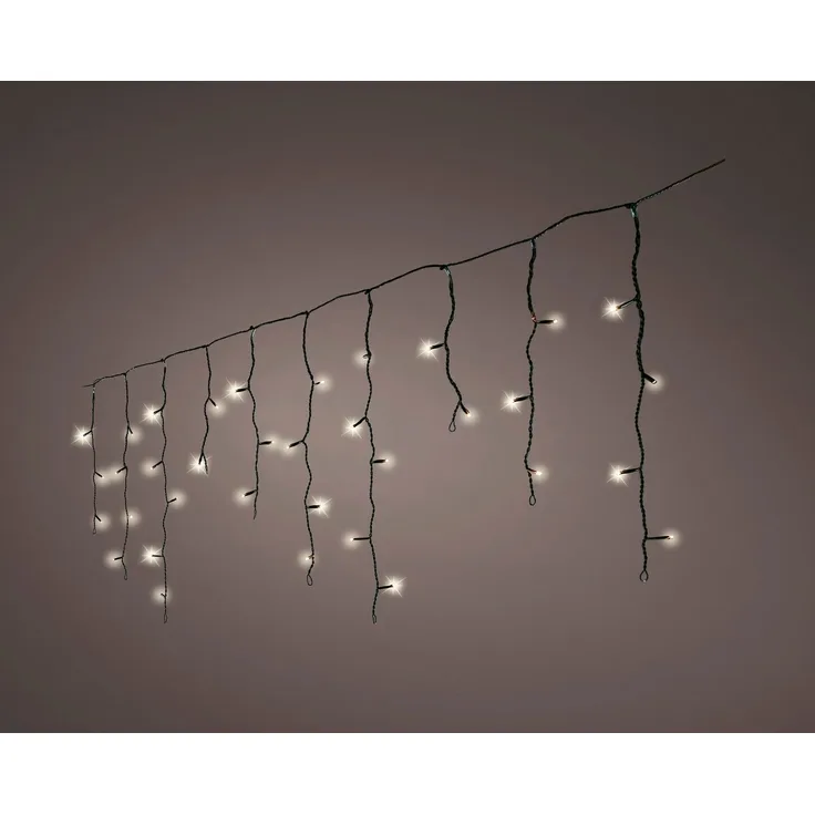 Kaemingk LED Lichtervorhang Icicle Lights mit 119 Lichter 500 cm , schwarz