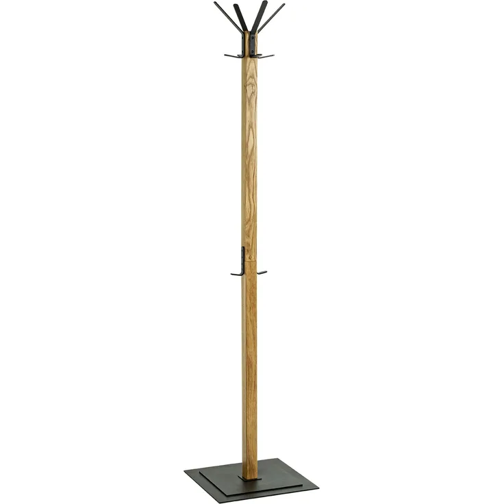 Garderobenständer >54326< in eiche, schwarz - 40x180x40 (BxHxT)