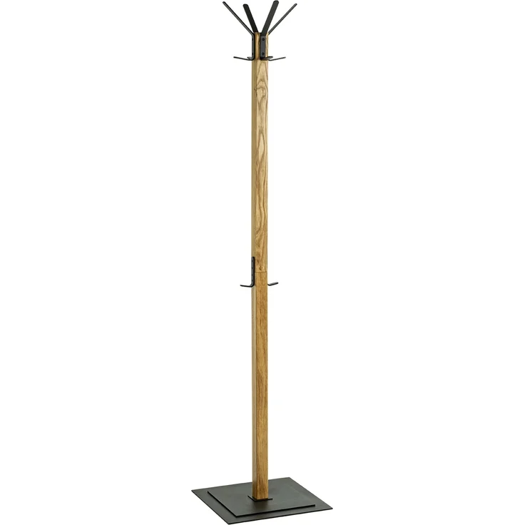 Garderobenständer >54326< in eiche, schwarz - 40x180x40 (BxHxT) – Bild 1