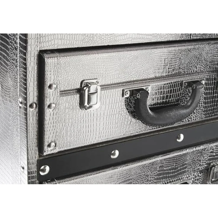 Kobolo Regal Kommode in Kofferoptik - silber - 2 Fächer – Bild 6