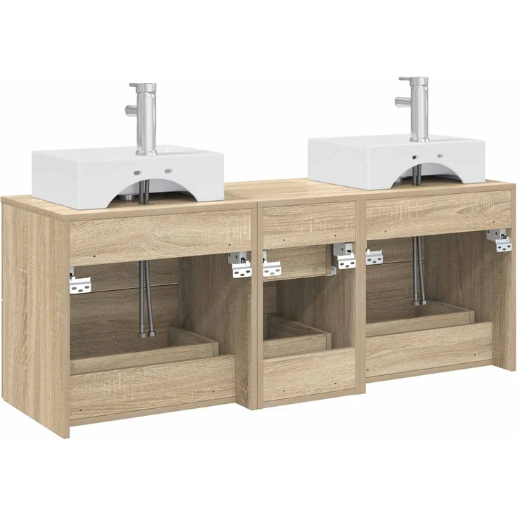 vidaXL Badezimmerschrank-Set 3 stk. Sonoma-Eiche 129 x 41 x 79,5 cm 3405845 – Bild 7