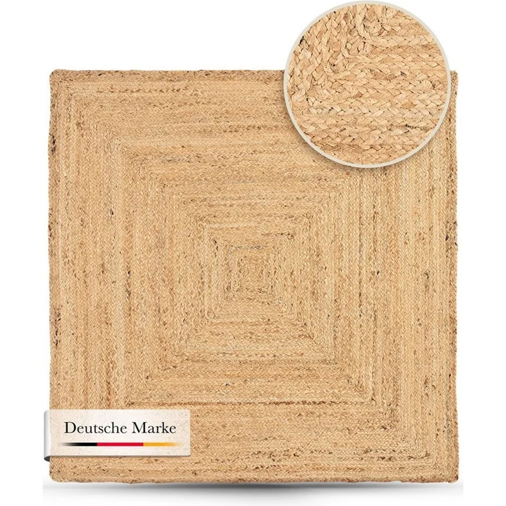 carpetfine Teppich Nele Juteteppich Naturfaser, rechteckig, Höhe: 6 mm, geflochtener Wendeteppich aus 100% Jute, quadratisch und als Läufer – Bild 3