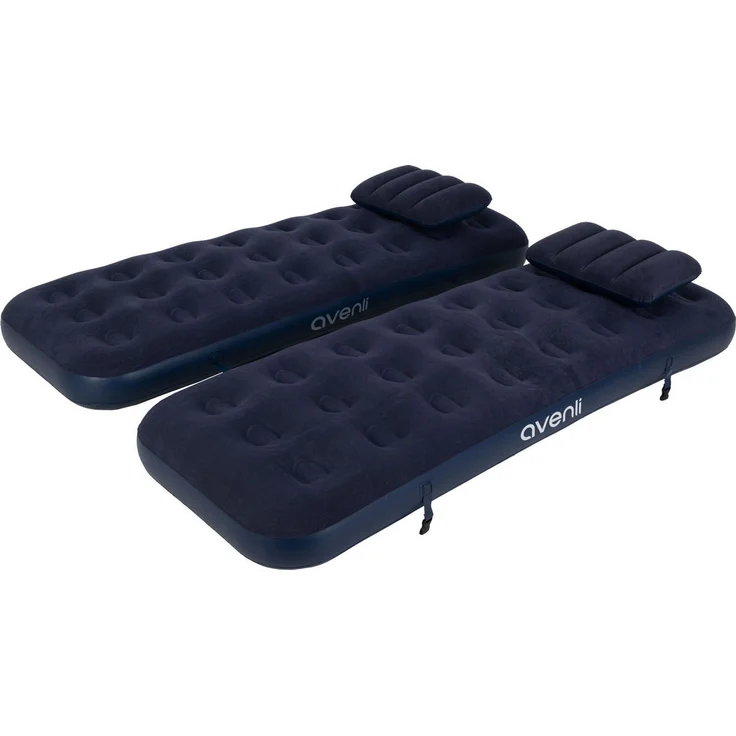 Avenli Luftmatratze Luftbett Camping für 1 Person 2 x 191 x 73x22 cm Single-Size, (aufblasbar Ideal als Reisebett oder Isomatte, 1-St, Set mit Luftpumpe und Kissen), Indoor und Outdoor mit beflockter Oberfläche – Bild 2