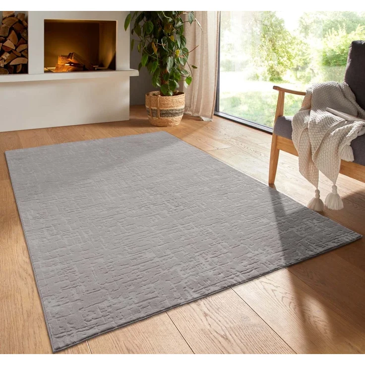 TaraCarpet Teppich TaraCarpet Homestyle 399 Vintage, rechteckig, Höhe: 10 mm, Vintage hoch-tief weich waschbar grau 50x80 – Bild 1