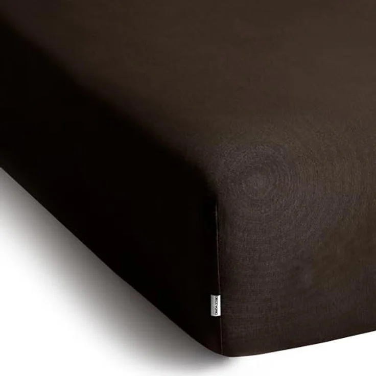 DecoKing Spannbettlaken 100x200 120x200 cm 100% gekämmte Baumwolle Braun Spannbetttücher Jersey Boxspringbett Amber 100x200 120x200 – Bild 4