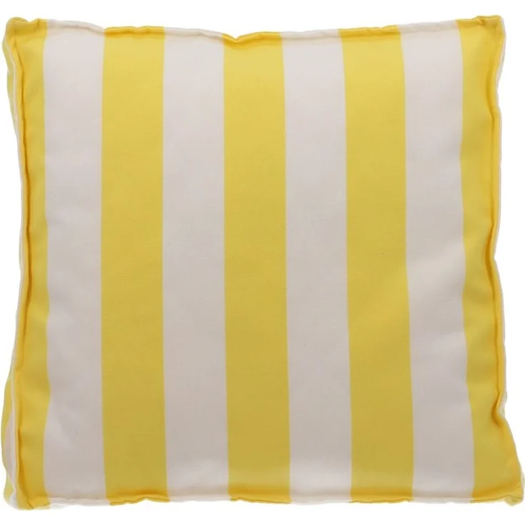Outdoor BOXKISSEN Basic Streifen weiß/gelb 50x50 – Bild 1