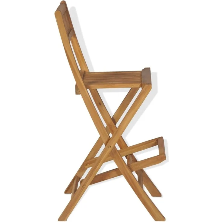 vidaXL Klappbare Garten-Barhocker 2 Stk. Massivholz Teak 43806 – Bild 3
