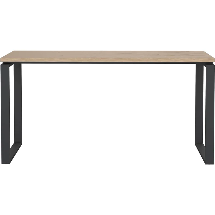 Dmora Schreibtisch Arignano, Mehrzweckschreibtisch, Bürotisch für PC, Eckschreibtisch, 150x60 h76 cm, Eiche und Grau – Bild 4
