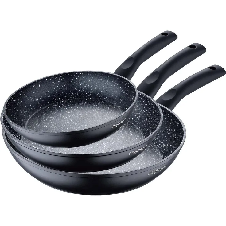 3er Pfannenset Induktion Set Antikratz Bratpfannen Pfanne Antihaft Induktions-Bratpfanne ø 20 cm, ø 24 cm, ø 28 cm