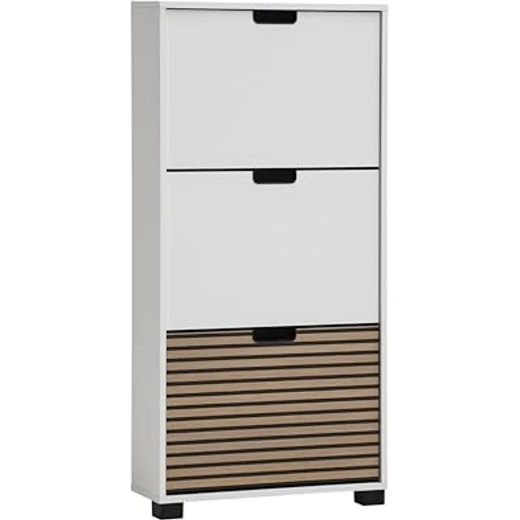 Schildmeyer Flurmöbel-Set Ryker 702065, Schuhschrank, Highboard, Regal, Mattweiß/Akustikpaneel Optik – Bild 5