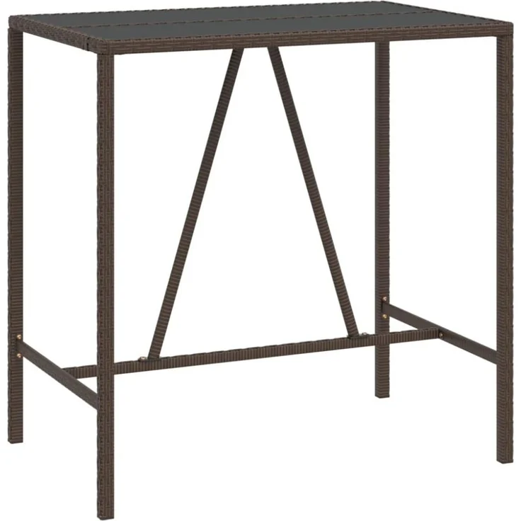 vidaXL 5-tlg. Gartenbar-Set mit Kissen Braun Poly Rattan 3200655 – Bild 7