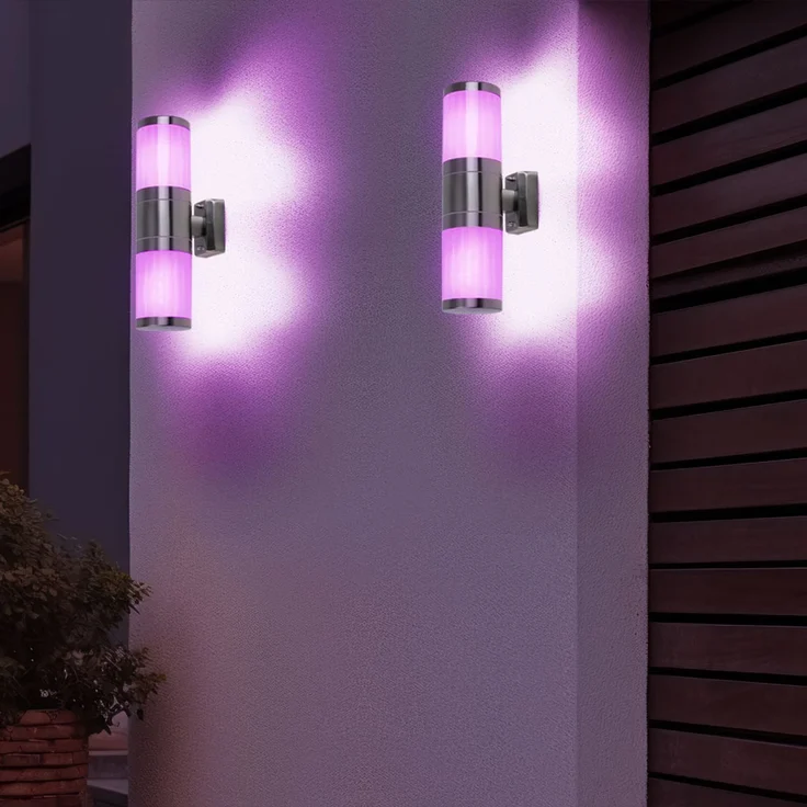 RGB LED Wandleuchte, Edelstahl, App- und Sprachsteuerung – Bild 6