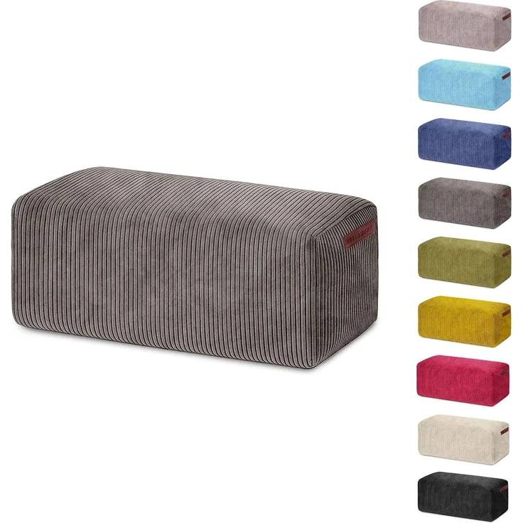 Green Bean® Indoor Sitzhocker Pouf 70x33x28cm EPS-Perlen Füllung & Cordstoff Kuschelig Weich Waschbar - Drinnen Bodenkissen Liegekissen Sitzkissen Sitzhocker Sessel Kinder Erwachsene Stoff Anthrazit – Bild 8