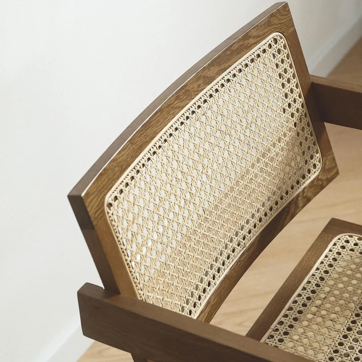 LIM HOME Esszimmerstuhl SW020/SW021 (Packung, 2 St), Eichenholzrahmen mit Sitzfläche aus Rattan, Montage erforderlich – Bild 6
