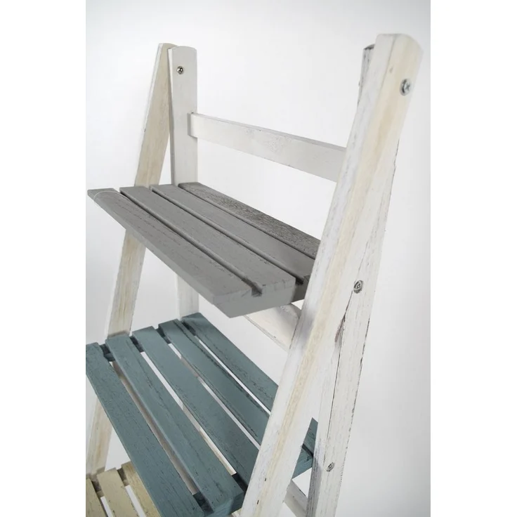 Kobolo Regal Stufenregal VINTAGE aus Paulownia-Holz mit 4 Böden – Bild 2