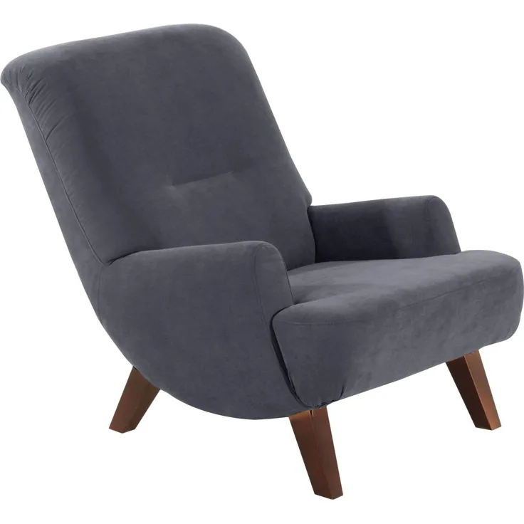 Sessel Kajsa 71x80x101 Bezug Veloursstoff Buche nussbaum/anthrazit