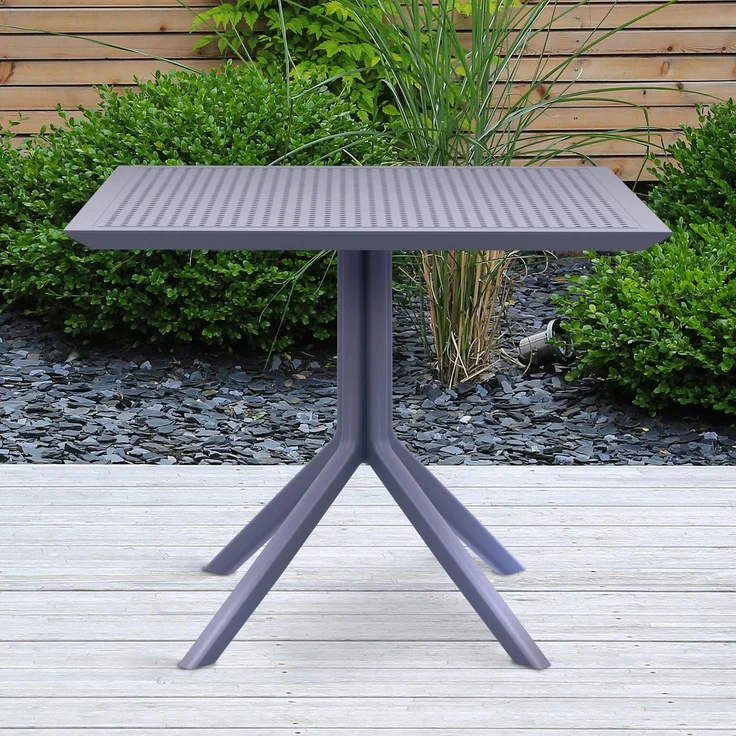 CLP Tisch Sky 80 x 80 cm wetterfest und UV-beständig - Farbe:dunkelgrau – Bild 3