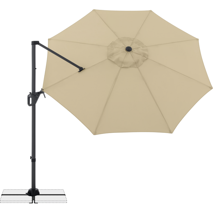 Doppler Sonnenschirm / Ampelschirm "LIFE 310 Side", sand, Ø 310 cm – Bild 8