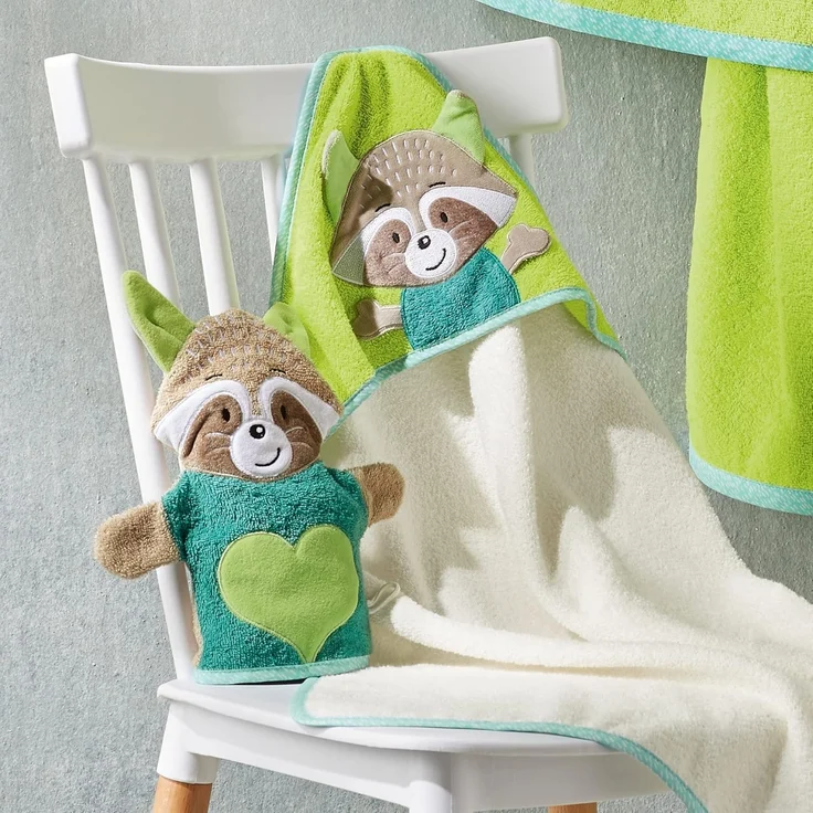 Erwin Müller Waschhandschuh Kinder-Waschhandschuh 2-in-1 "Waschbär", Walk-Frottier Tiermotive: Fuchs – Bild 5