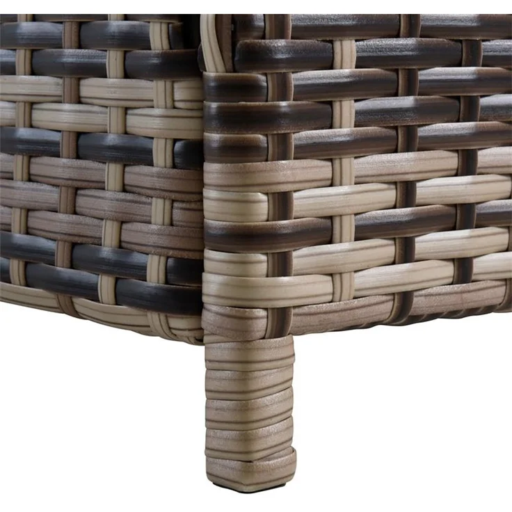 Polyrattan Auflagenbox Kissenbox Gartenbox 114 cm Aufbewahrungsbox Beige-Braun – Bild 5