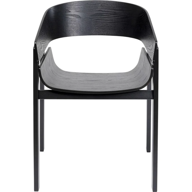 Kare Design Armlehnstuhl Biarritz, Schwarz, Sitzhöhe 45 cm, Esszimmerstuhl, Holzstuhl, mit Armlehnen, Essbereich – Bild 1
