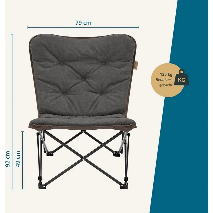 Skandika Campingstuhl Mala, bequemer Klappsessel, Gartenstuhl, Faltstuhl, gepolstert, Tragetasche, Robustes Stahlgestel, für Outdoor und Indoor, Balkon – Bild 2