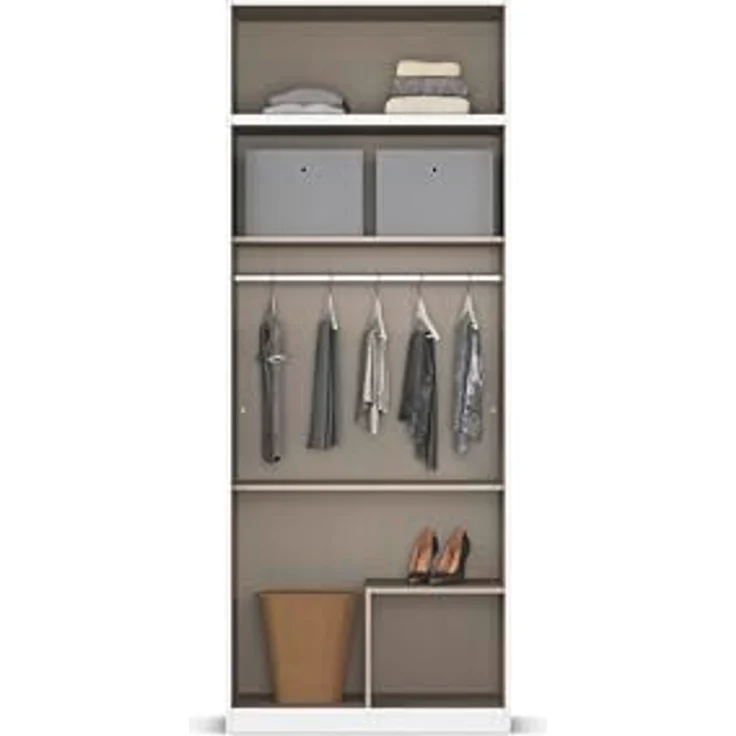 Rauch Möbel Lagoa, Kleiderschrank, Garderobe für Schlafzimmer, Kinderzimmer, Jugendzimmer 4-türig, mit Spiegel, 2 Schubladen, mit Zubehör Premium, Farbe Eiche Sonoma, Holz, Breite 91 cm – Bild 8