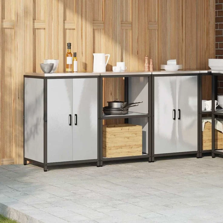 vidaXL Aufbewahrungsset für die Küche HATTEM 3 stk. Silber Edelstahl 3392698 – Bild 4