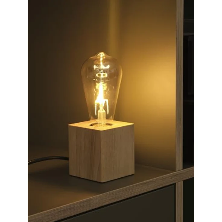Osram Tischleuchte 1906 Edison E27 2,5W, 2400K, Holz braun, 220 lm, Vintage-Stil, austauschbar – Bild 8