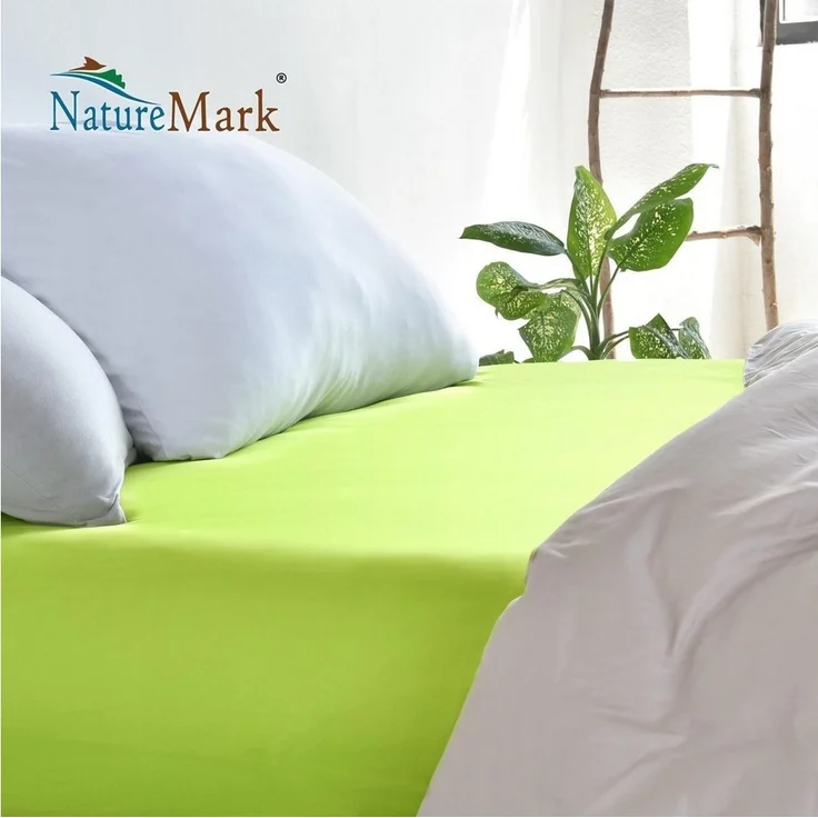 NatureMark Spannbettlaken Mikrofaser Spannbetttuch, Polyester, Gummizug: rundum, viele Größen und Farben Markenware, 200x220 cm, Apfel grün – Bild 3