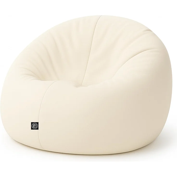 PATCH HOME 2-in-1 Sitzsack Sessel - Gaming Bean Bag mit Reißverschluss - Bereits befüllt, Ergonomisch & Robust für Kinder & Erwachsene - Indoor & Outdoor, Wetterfest (Creme, 155cm) – Bild 1