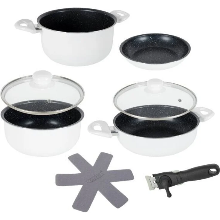 Gimex WHITE LINE Kochtopfset Koch-Set Kochgeschirr Camping-Geschirr – Bild 1