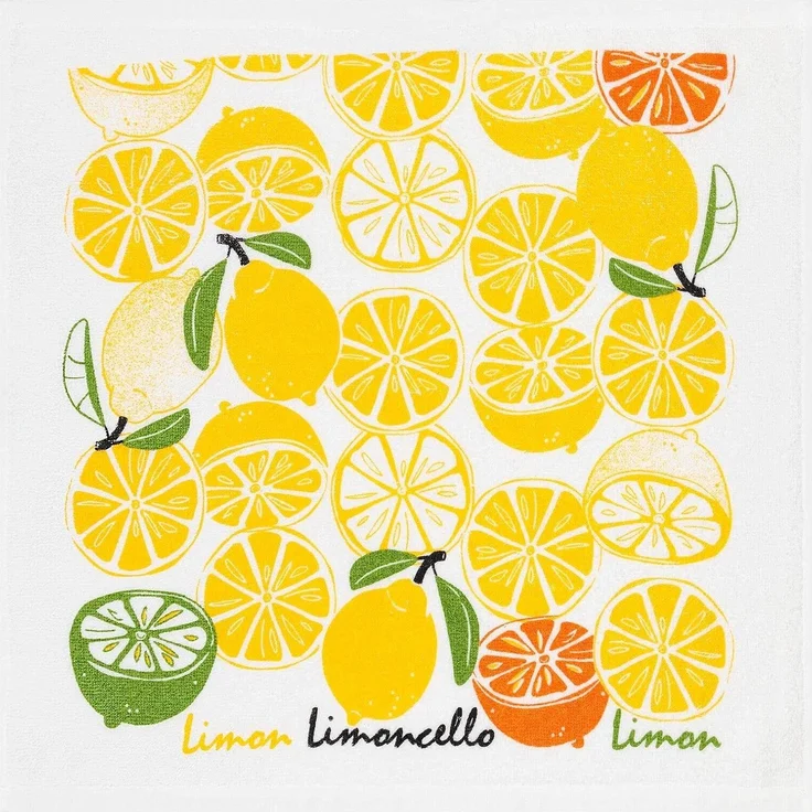 Kracht Küchen Textilien Limoncello|Frottier Küchentuch bedruckt 50x50 cm bunt 3er Pack – Bild 1