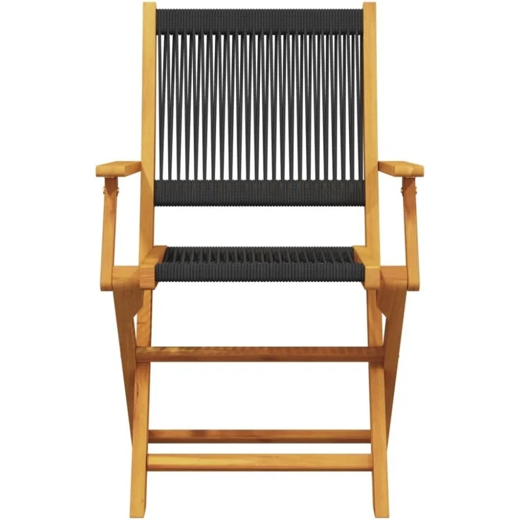 vidaXL Gartenstühle 2 Stk. Schwarz Massivholz Akazie und Polypropylen 367666 – Bild 4